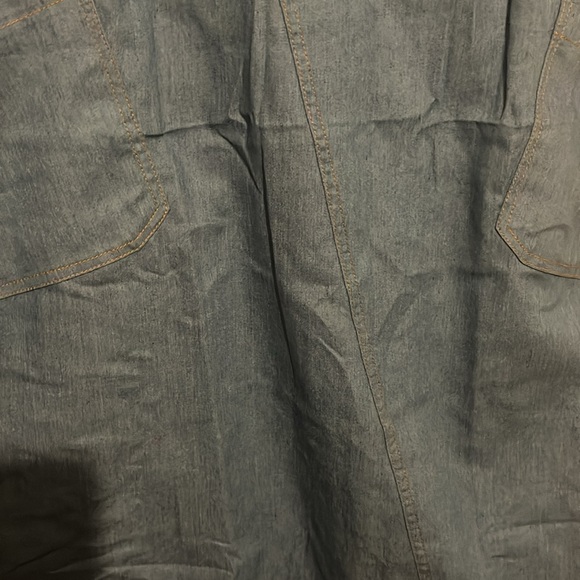 Sleeveless Denim Dress w/ tan stitching L - Picture 5 of 5